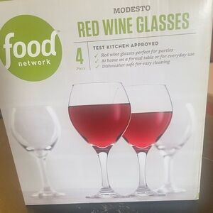 Food Network Clear Red Wine Glasses - Clear Glass